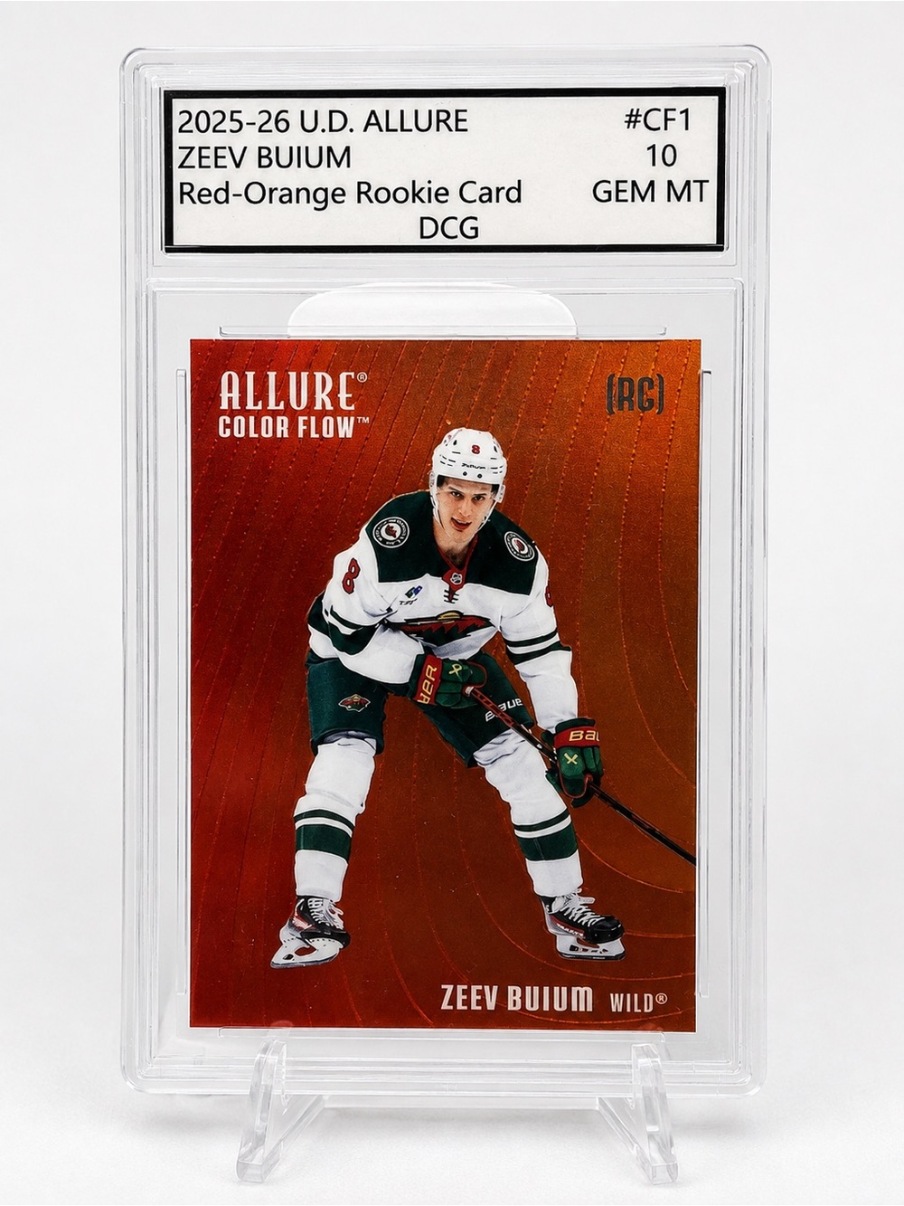 2025 Upper Deck Allure Red-Orange Color Flow Zeev Buiium Rookie Card